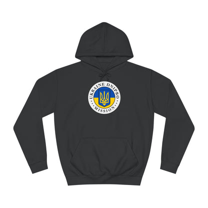 Ukraine Dnipro Mission Flag Logo (White Border) College Hoodie - Latter-Day Saint LDS Missionary Gift - Book of Mormon