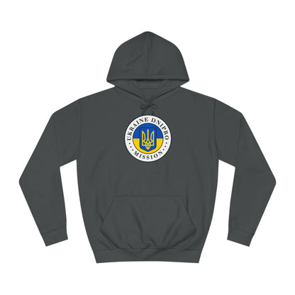 Ukraine Dnipro Mission Flag Logo (White Border) College Hoodie - Latter-Day Saint LDS Missionary Gift - Book of Mormon