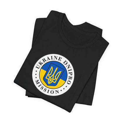 Ukraine Dnipro Mission Flag Logo (White Border) T-shirt - Mission Wishlist - LDS Missionary Gift Store