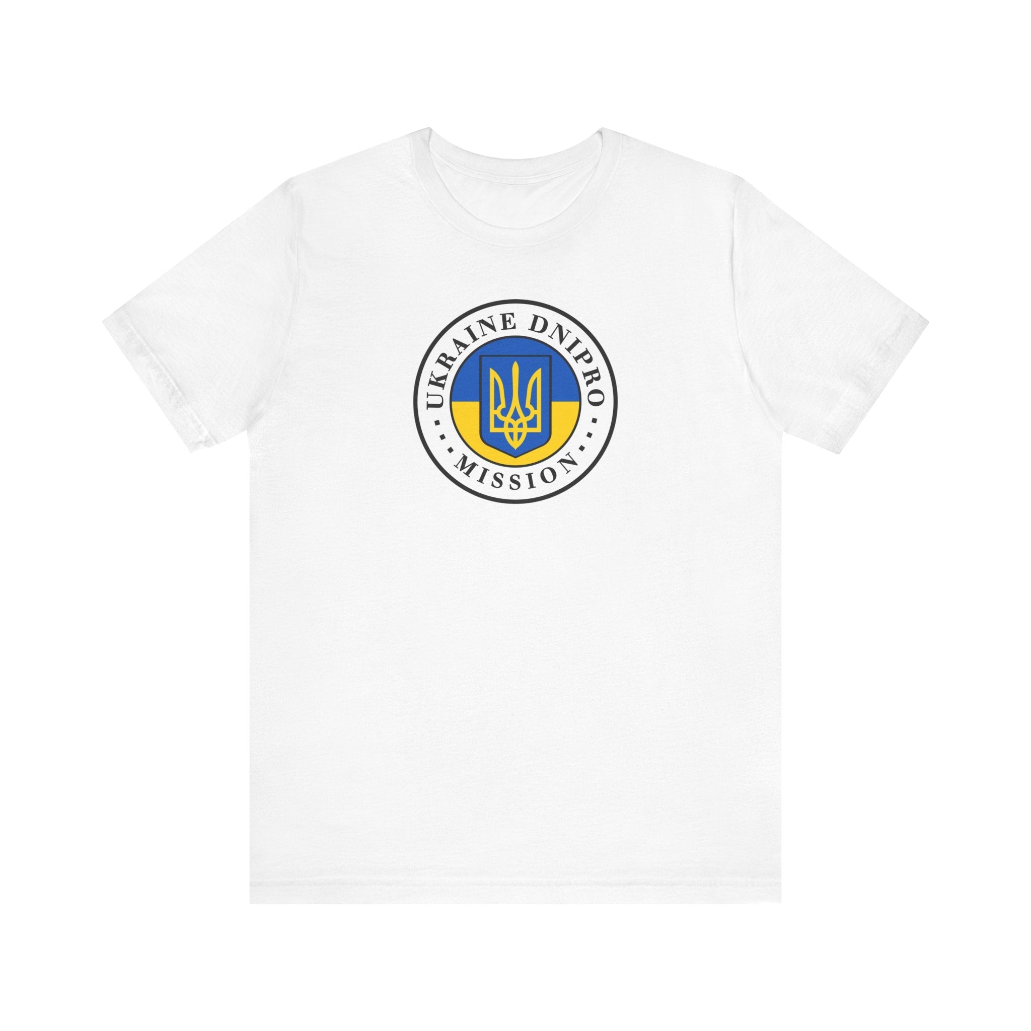 Ukraine Dnipro Mission Flag Logo (White Border) T-shirt - Mission Wishlist - LDS Missionary Gift Store