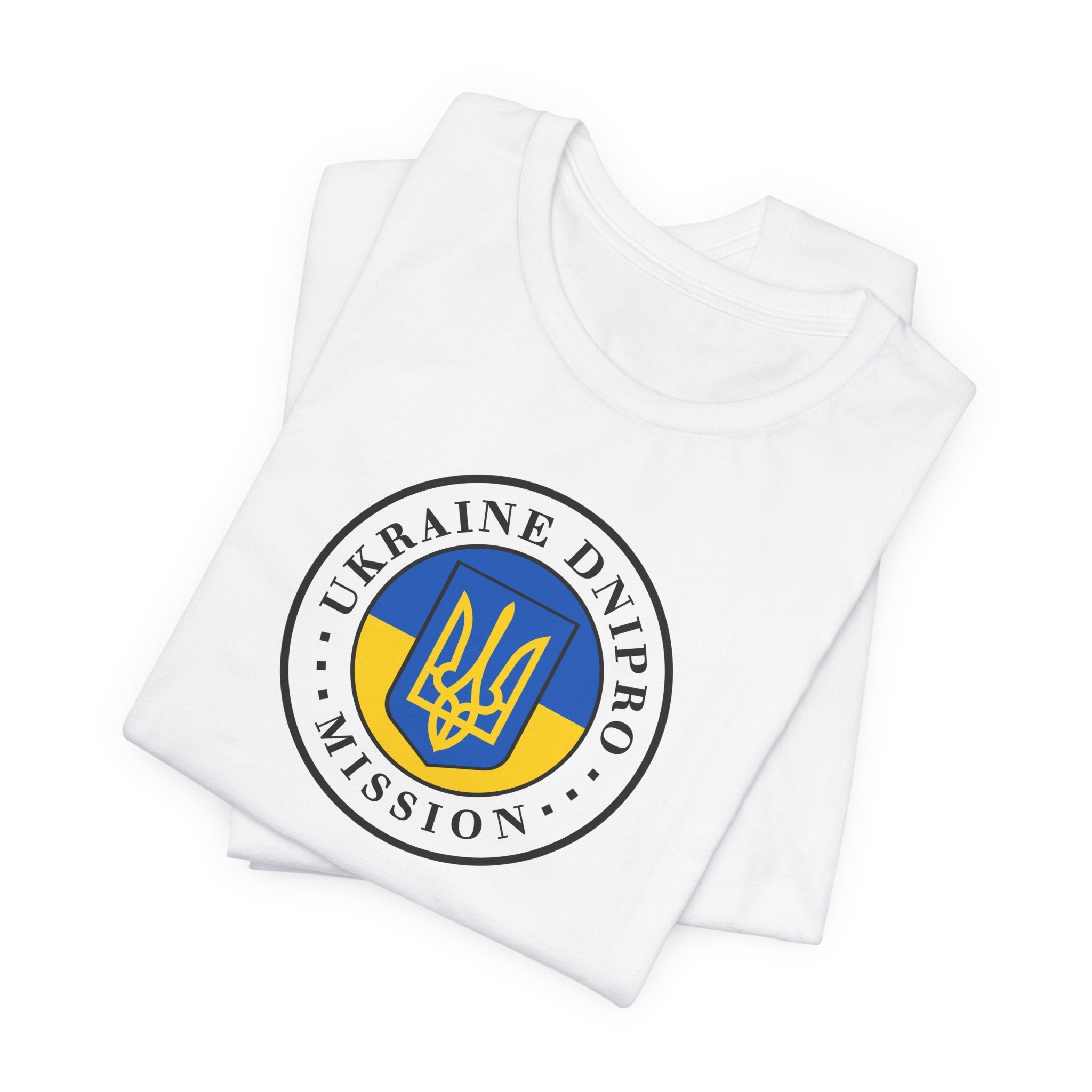 Ukraine Dnipro Mission Flag Logo (White Border) T-shirt - Mission Wishlist - LDS Missionary Gift Store