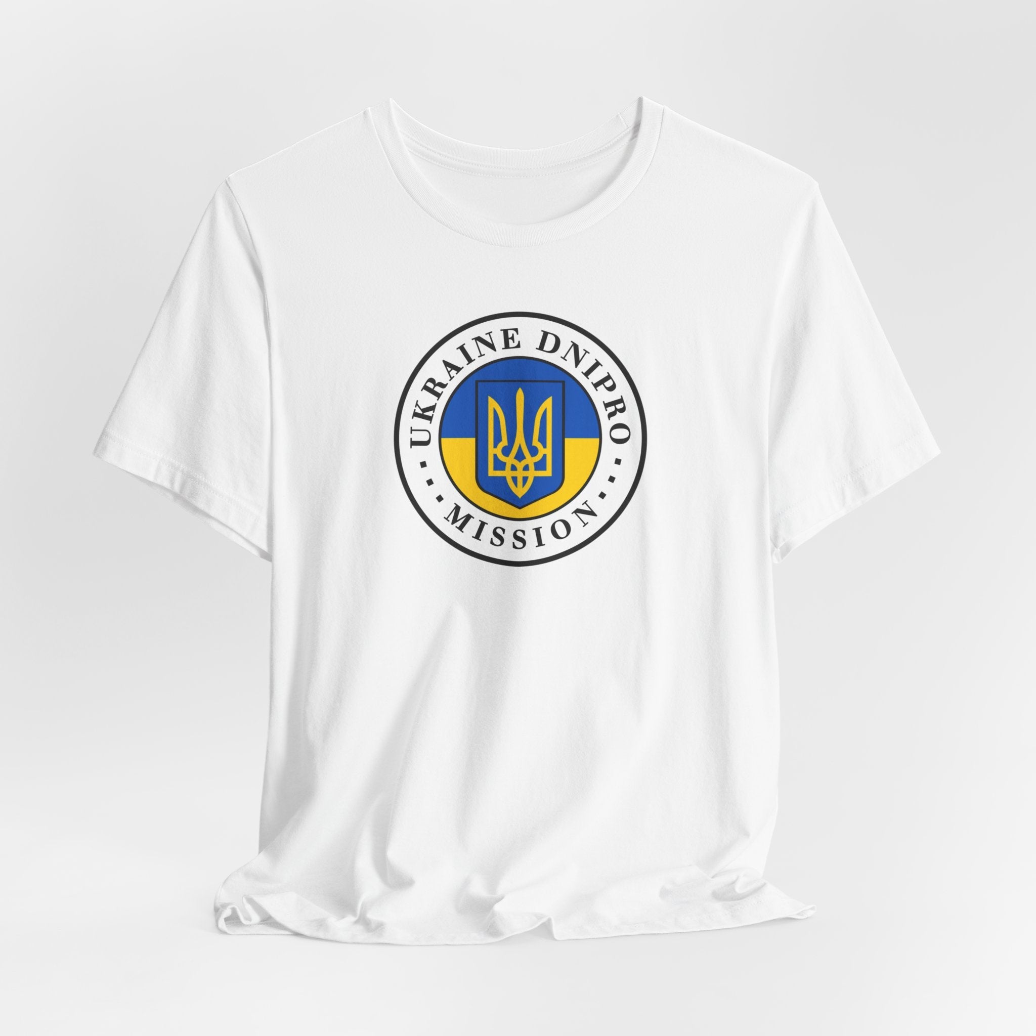 Ukraine Dnipro Mission Flag Logo (White Border) T-shirt - Mission Wishlist - LDS Missionary Gift Store