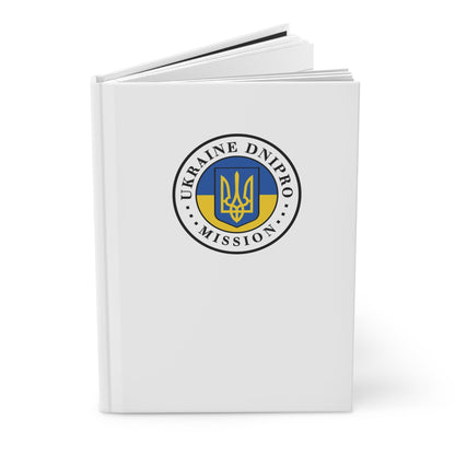 Ukraine Dnipro Mission Logo Design White Hardcover Journal Matte - Latter-Day Saint LDS Missionary Gift - Book of Mormon