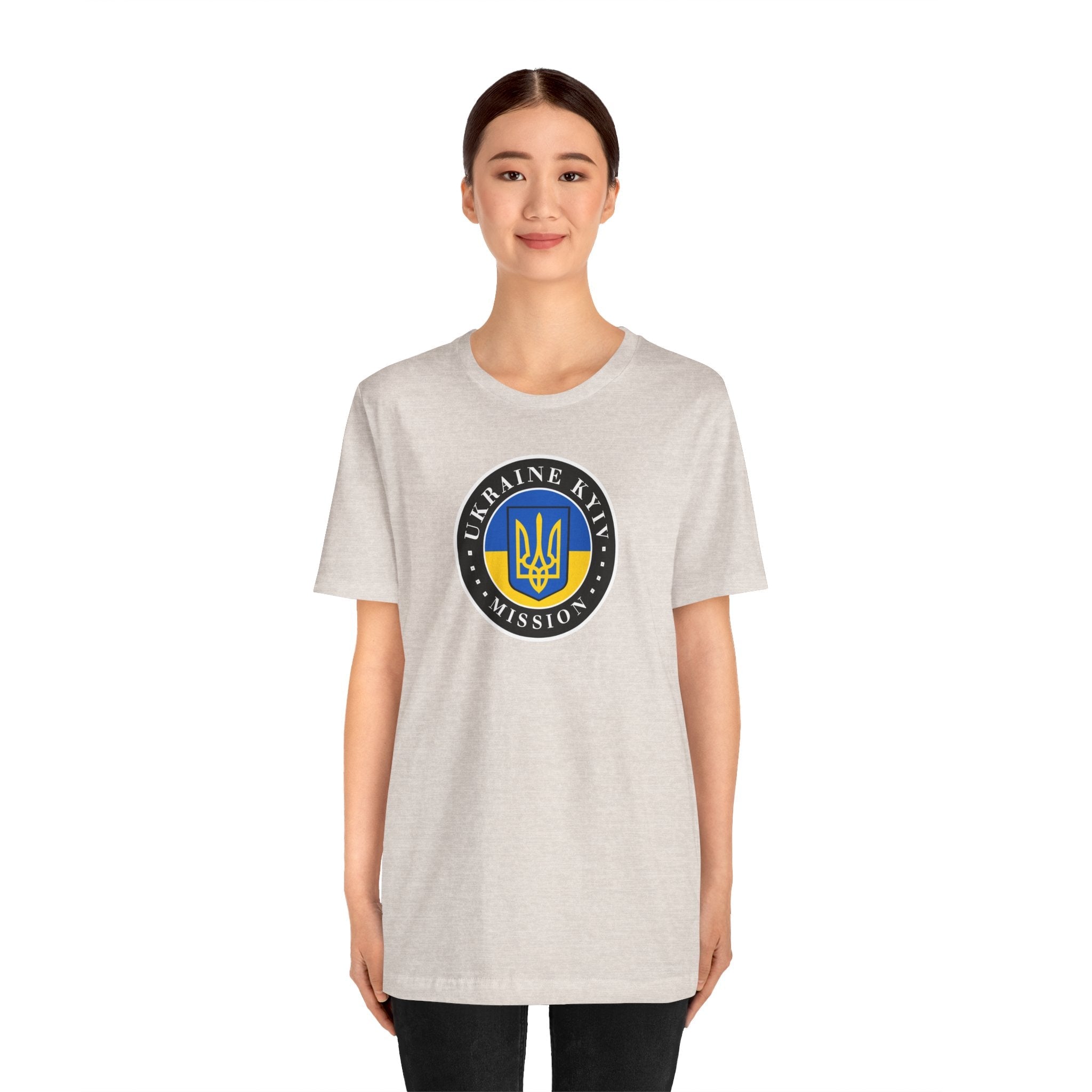 Ukraine Kyiv-Moldova Mission Flag Logo (Black Border) T-shirt - Latter-Day Saint LDS Missionary Gift - Book of Mormon