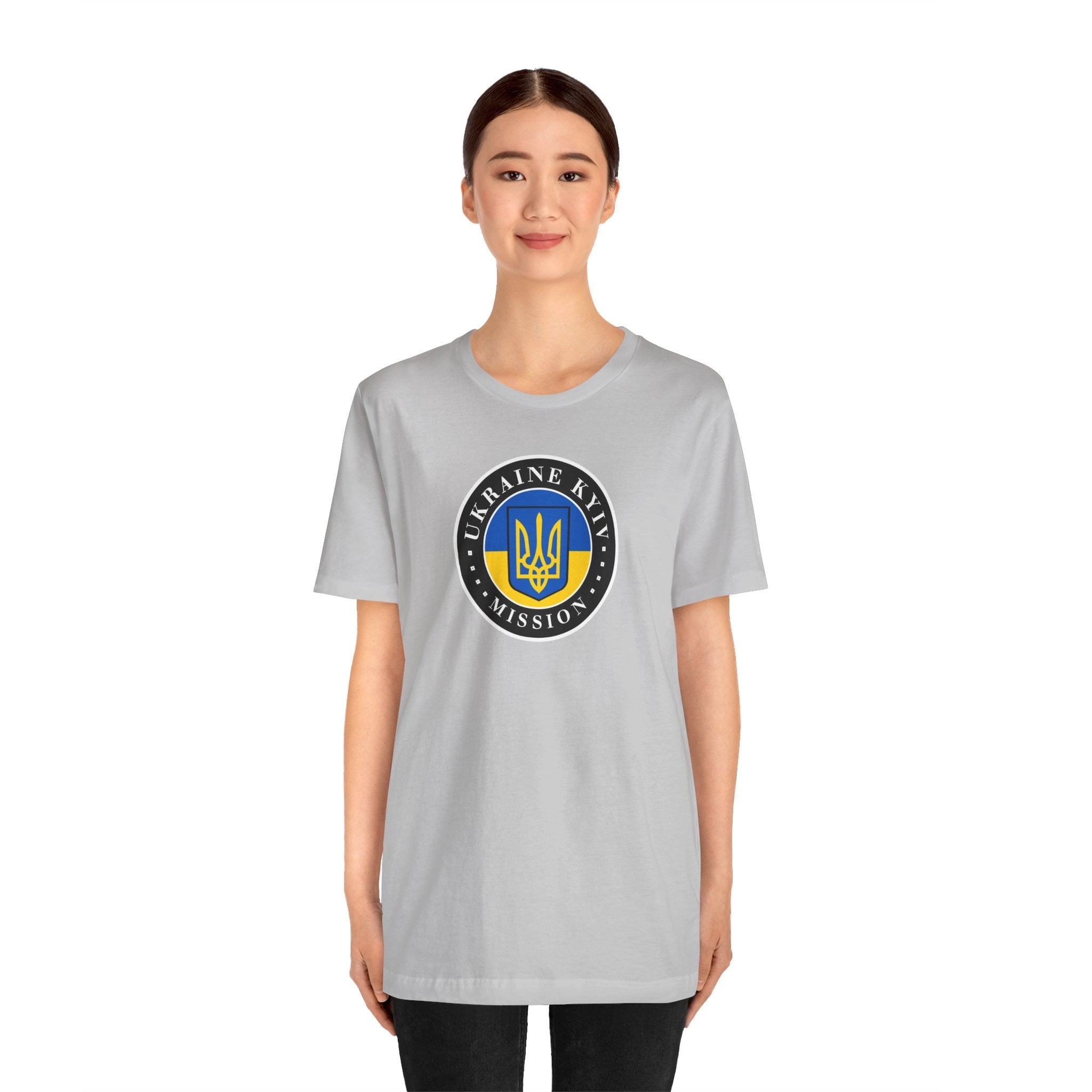 Ukraine Kyiv-Moldova Mission Flag Logo (Black Border) T-shirt - Latter-Day Saint LDS Missionary Gift - Book of Mormon