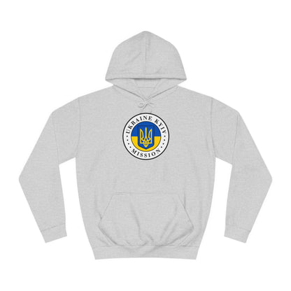 Ukraine Kyiv-Moldova Mission Flag Logo (White Border) College Hoodie - Latter-Day Saint LDS Missionary Gift - Book of Mormon