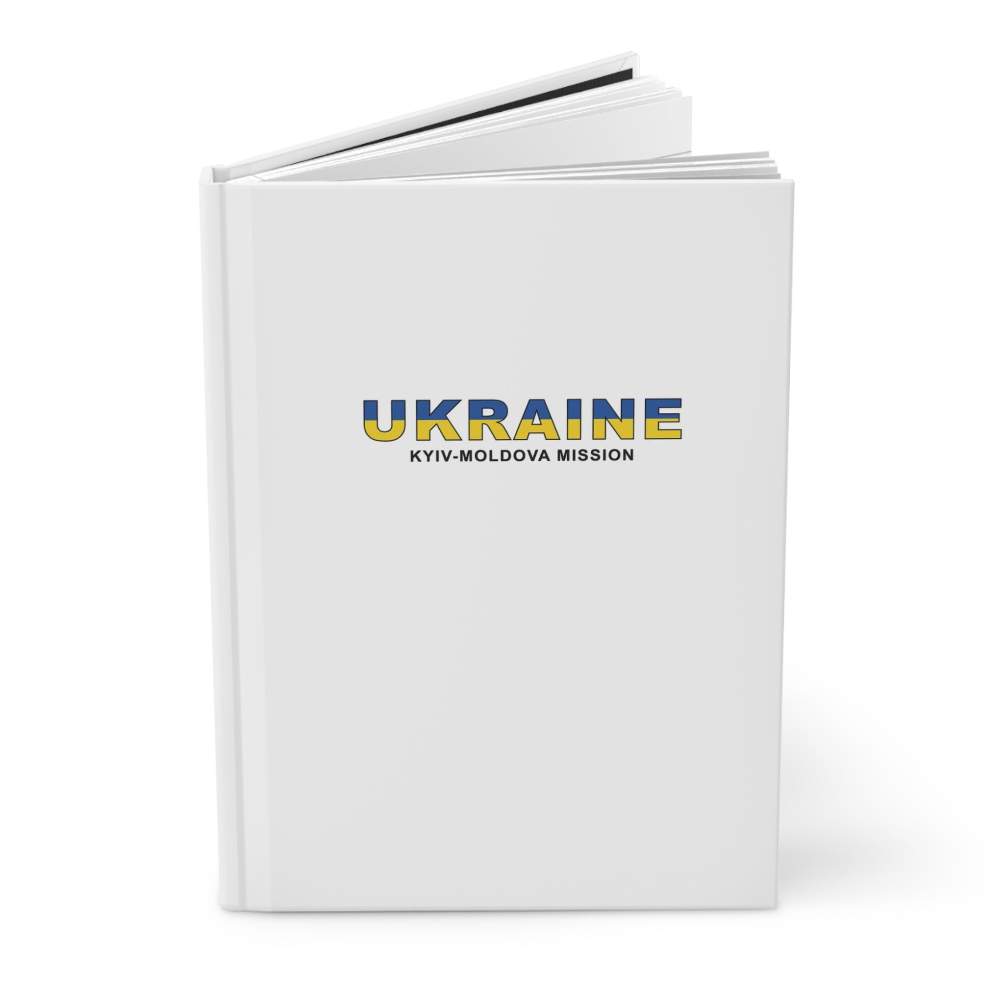 Ukraine Kyiv-Moldova Mission Flag Title White Hardcover Journal Matte - Latter-Day Saint LDS Missionary Gift - Book of Mormon