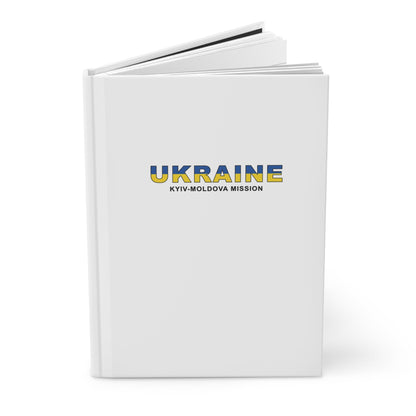 Ukraine Kyiv-Moldova Mission Flag Title White Hardcover Journal Matte - Latter-Day Saint LDS Missionary Gift - Book of Mormon