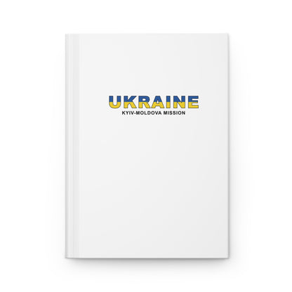 Ukraine Kyiv-Moldova Mission Flag Title White Hardcover Journal Matte - Latter-Day Saint LDS Missionary Gift - Book of Mormon