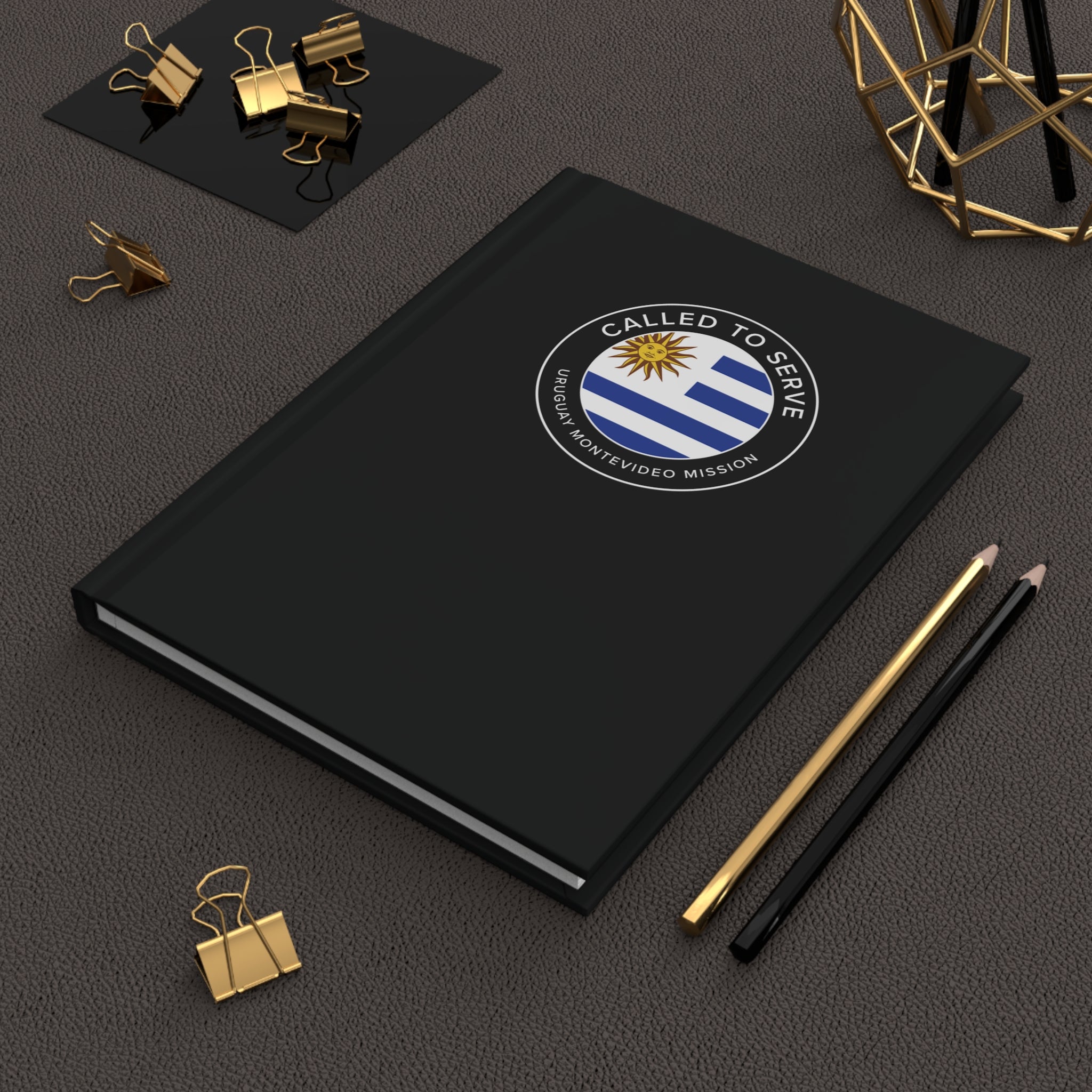 Uruguay Montevideo Mission Circle Flag Called to Serve Black Hardcover Journal Matte - Latter-Day Saint LDS Missionary Gift - Book of Mormon