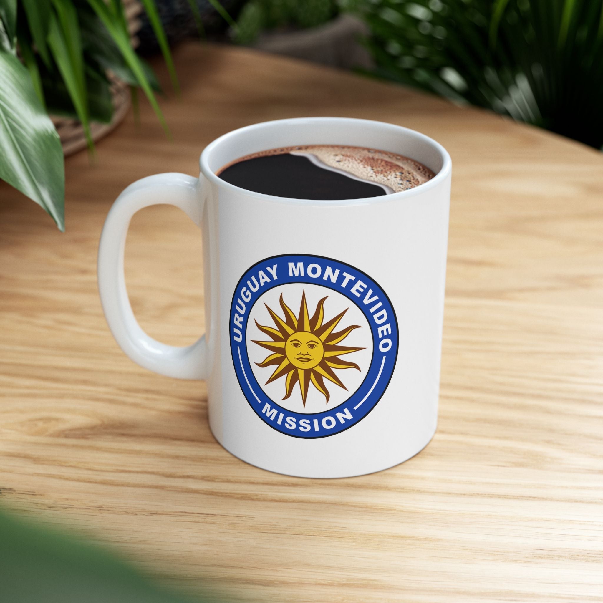 Uruguay Montevideo Mission Circular Flag White Ceramic Mug - Latter-Day Saint LDS Missionary Gift - Book of Mormon