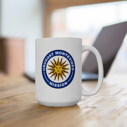 Uruguay Montevideo Mission Circular Flag White Ceramic Mug - Latter-Day Saint LDS Missionary Gift - Book of Mormon