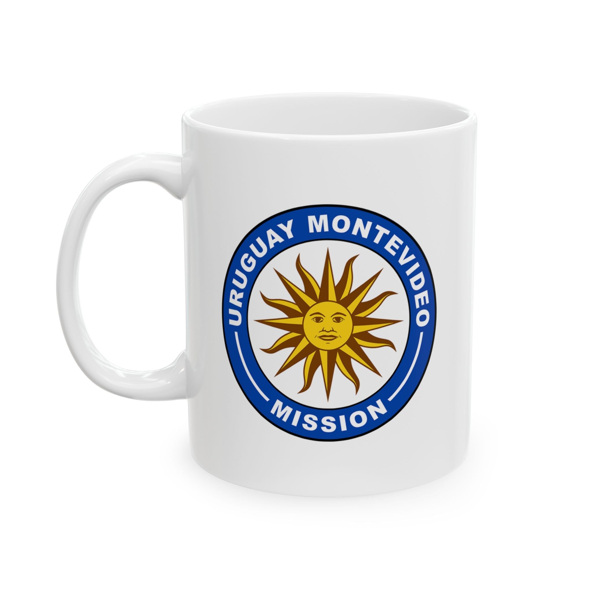 Uruguay Montevideo Mission Circular Flag White Ceramic Mug - Latter-Day Saint LDS Missionary Gift - Book of Mormon