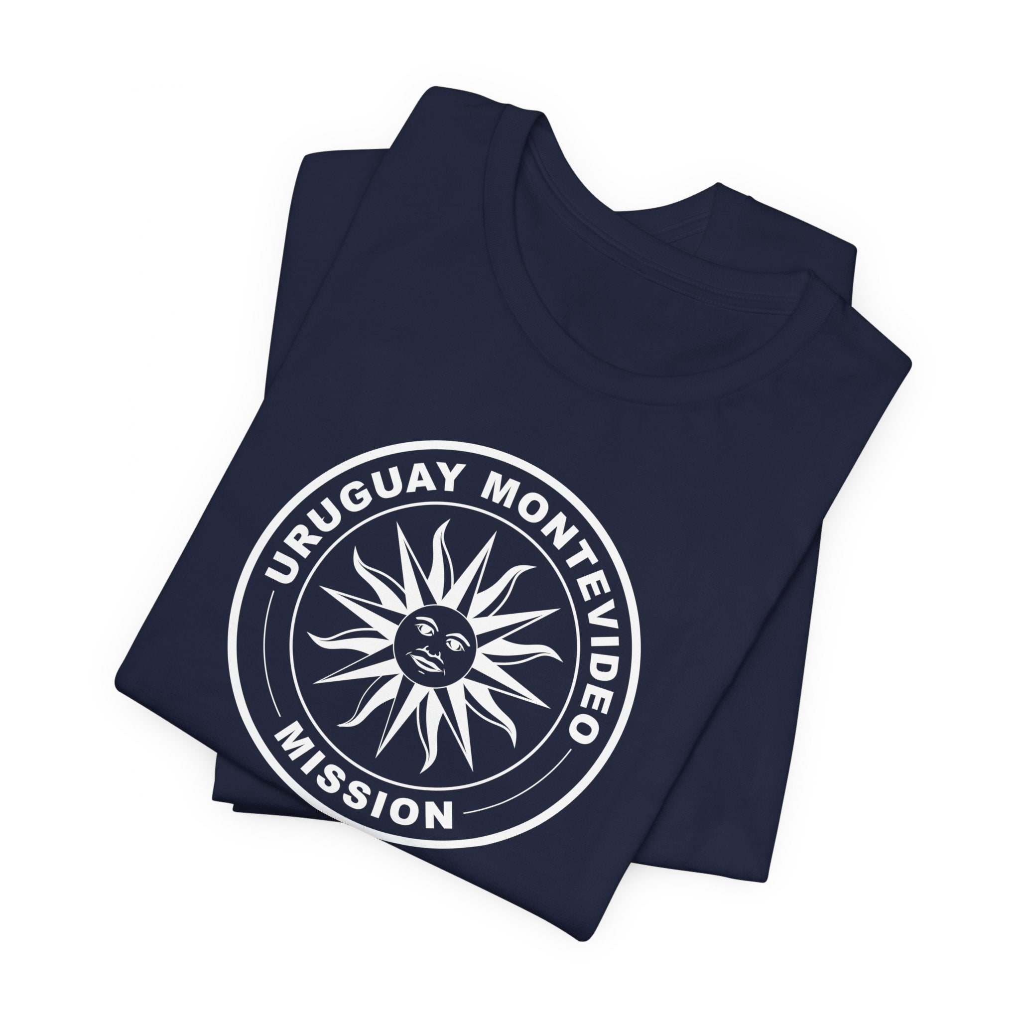 Uruguay Montevideo Mission Circular Monochrome Logo T-Shirt - Latter-Day Saint LDS Missionary Gift - Book of Mormon