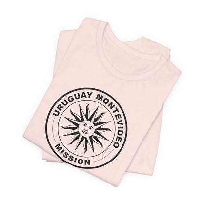 Uruguay Montevideo Mission Circular Monochrome Logo T-Shirt - Latter-Day Saint LDS Missionary Gift - Book of Mormon