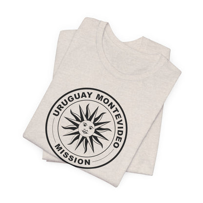 Uruguay Montevideo Mission Circular Monochrome Logo T-Shirt - Latter-Day Saint LDS Missionary Gift - Book of Mormon