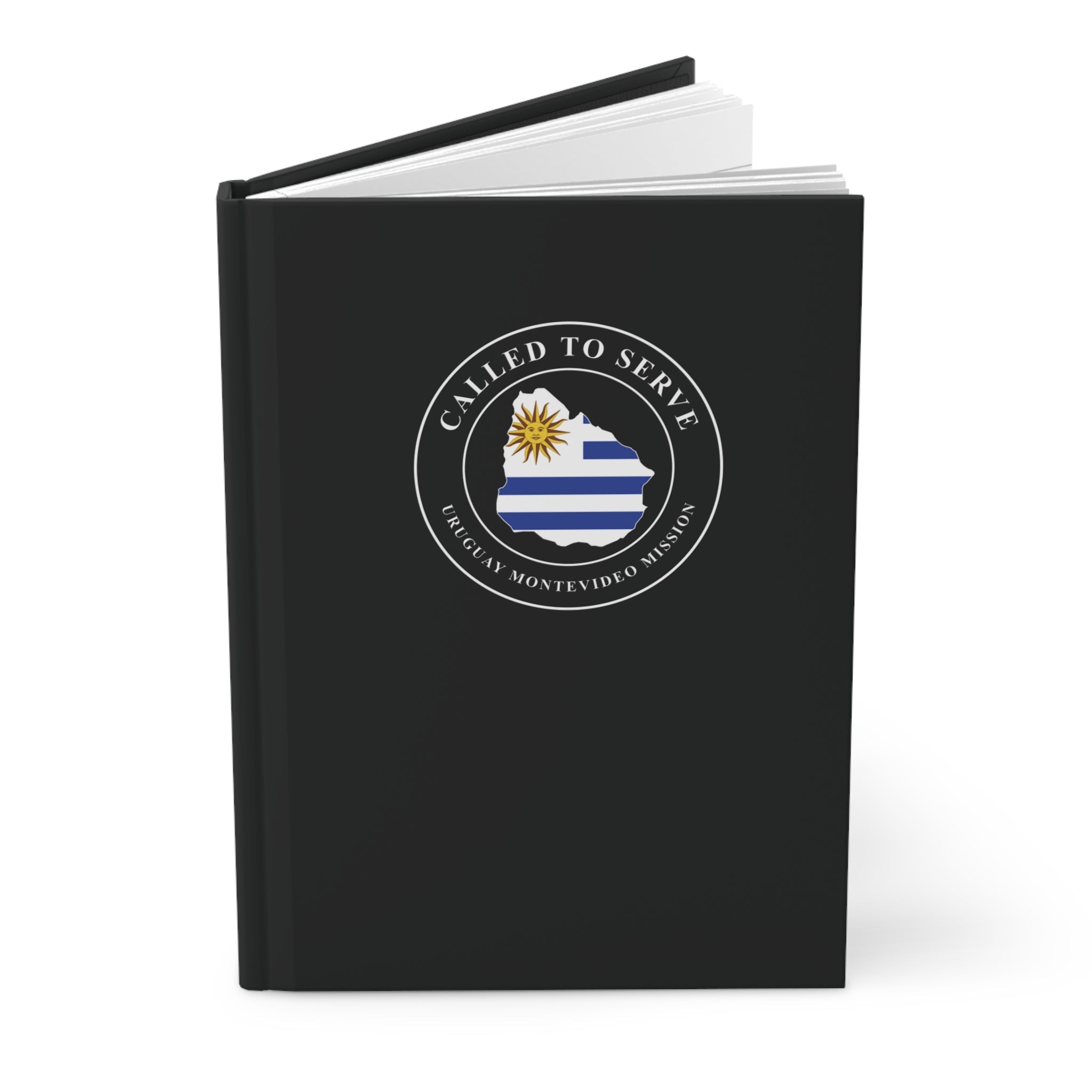 Uruguay Montevideo Mission Flag Map Called to Serve Black Hardcover Journal Matte - Latter-Day Saint LDS Missionary Gift - Book of Mormon