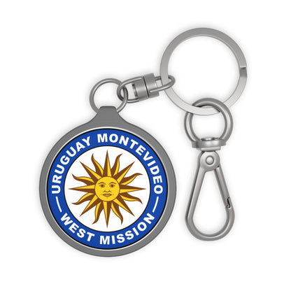 Uruguay Montevideo West Mission Circle Flag Key Tag - Latter-Day Saint LDS Missionary Gift - Book of Mormon