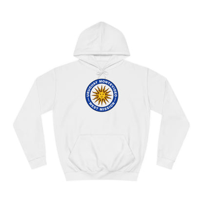 Uruguay Montevideo West Mission Flag Logo (Black Border) College Hoodie - Mission Wishlist - LDS Missionary Gift Store