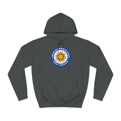 Uruguay Montevideo West Mission Flag Logo (Black Border) College Hoodie - Mission Wishlist - LDS Missionary Gift Store