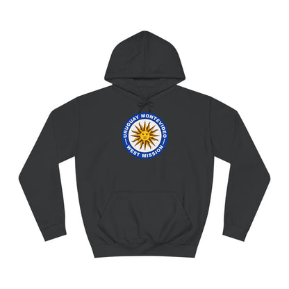 Uruguay Montevideo West Mission Flag Logo (Black Border) College Hoodie - Mission Wishlist - LDS Missionary Gift Store