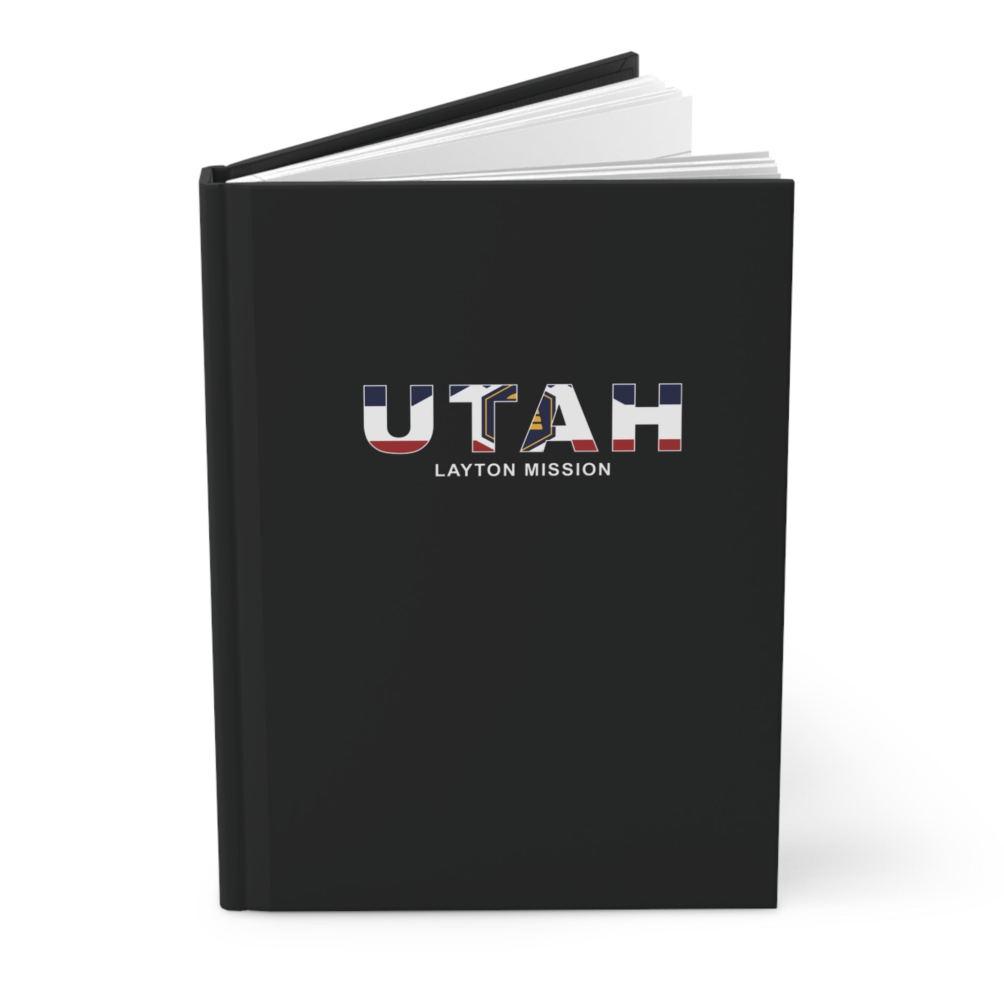 Utah Layton Mission Flag Title Black Hardcover Journal Matte - Latter-Day Saint LDS Missionary Gift - Book of Mormon