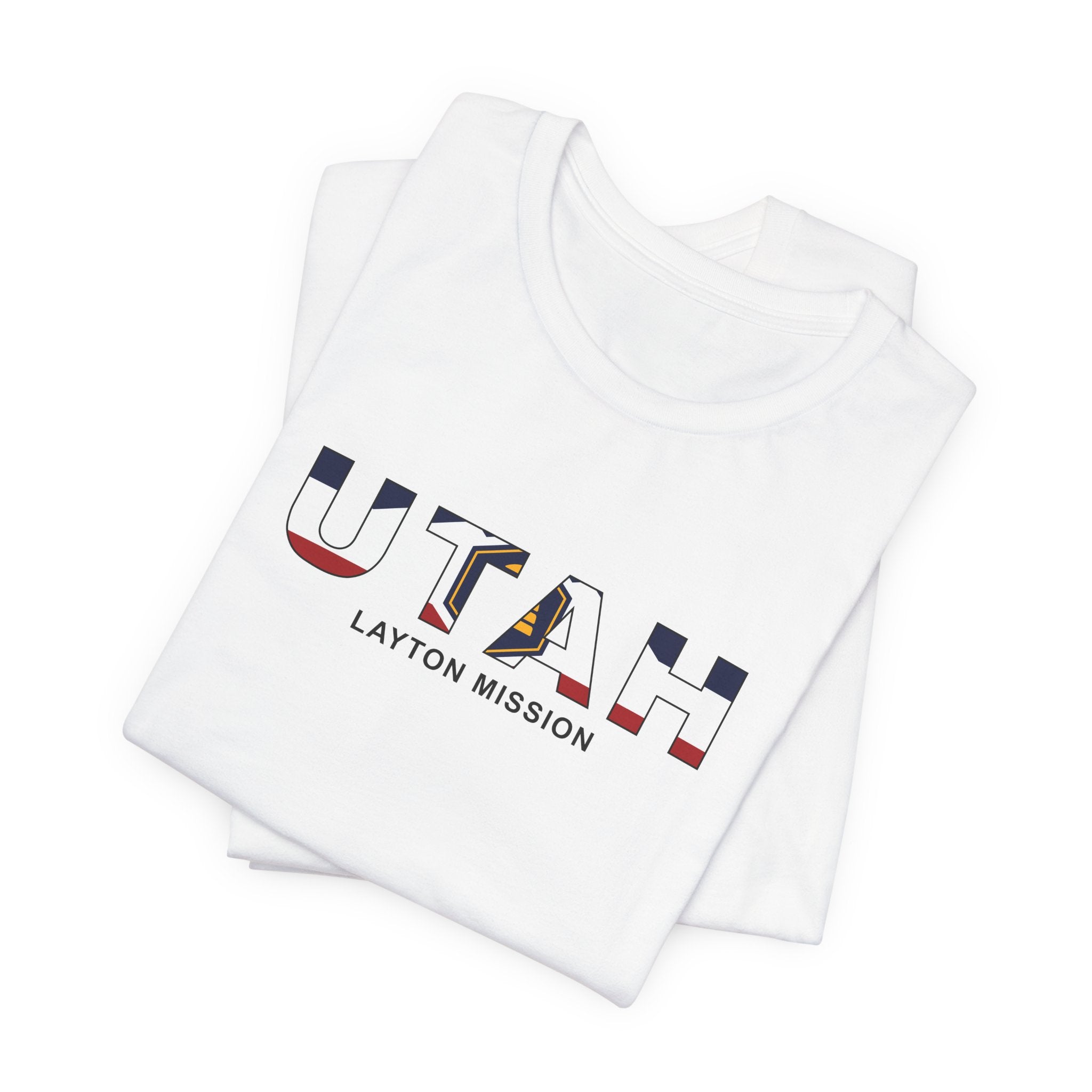 Utah Layton Mission Flag Title T-shirt - Latter-Day Saint LDS Missionary Gift - Book of Mormon