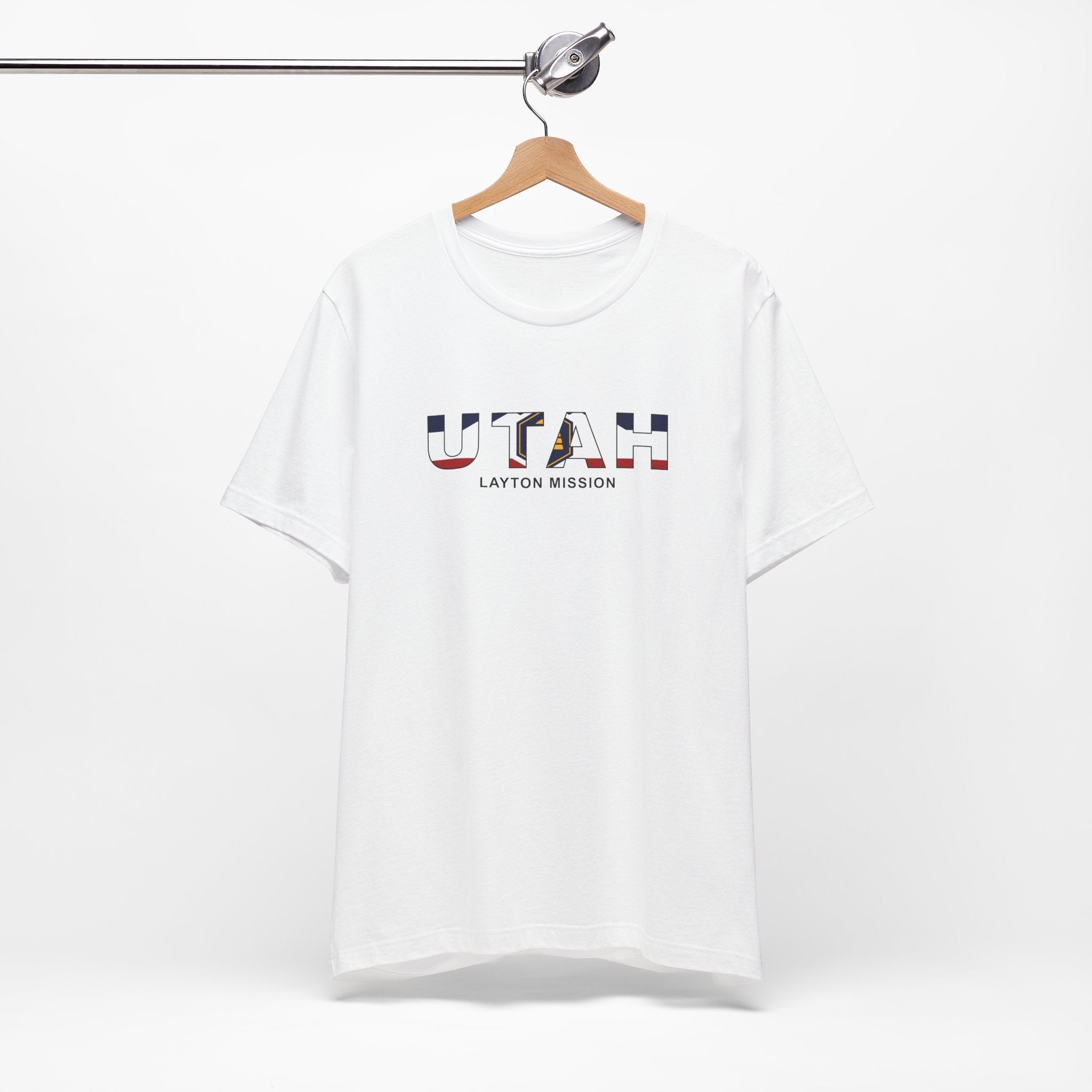 Utah Layton Mission Flag Title T-shirt - Latter-Day Saint LDS Missionary Gift - Book of Mormon