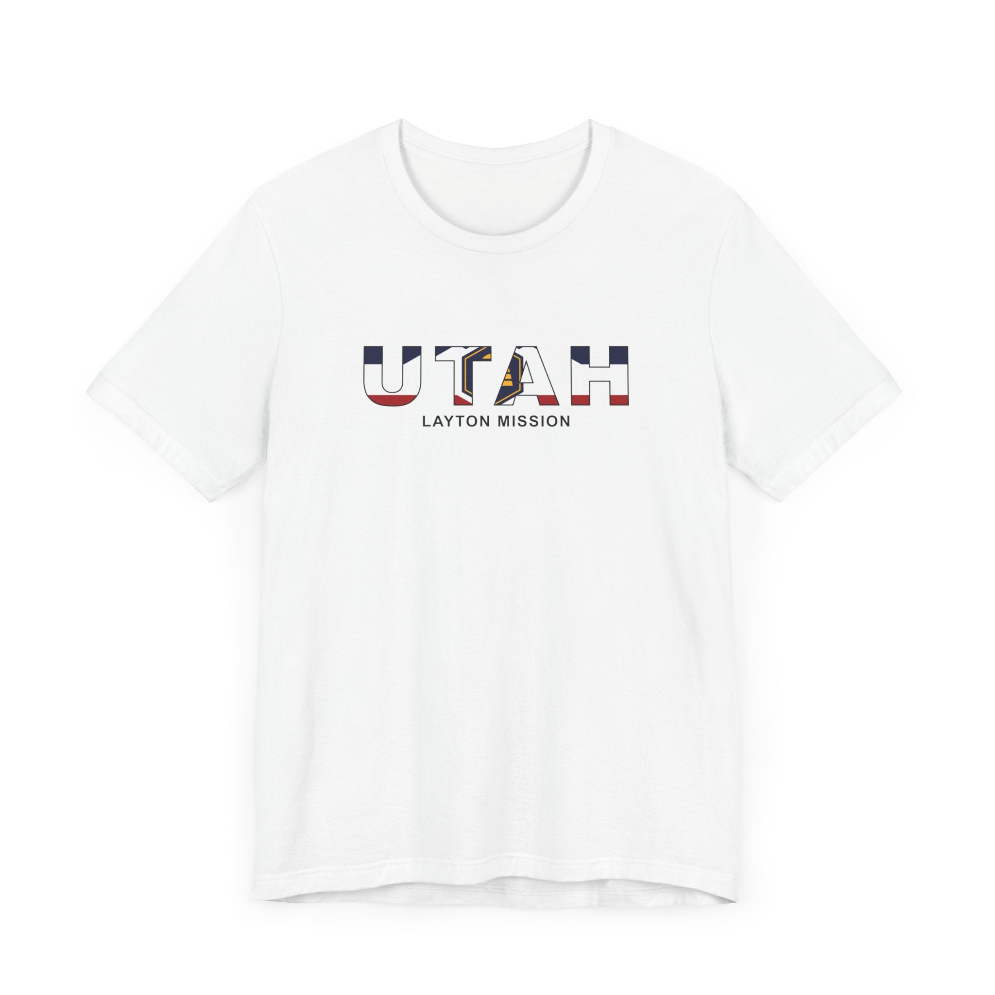 Utah Layton Mission Flag Title T-shirt - Latter-Day Saint LDS Missionary Gift - Book of Mormon