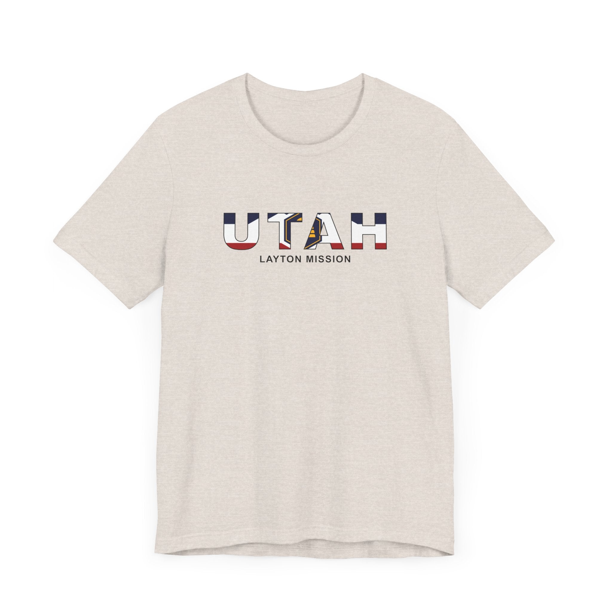 Utah Layton Mission Flag Title T-shirt - Latter-Day Saint LDS Missionary Gift - Book of Mormon