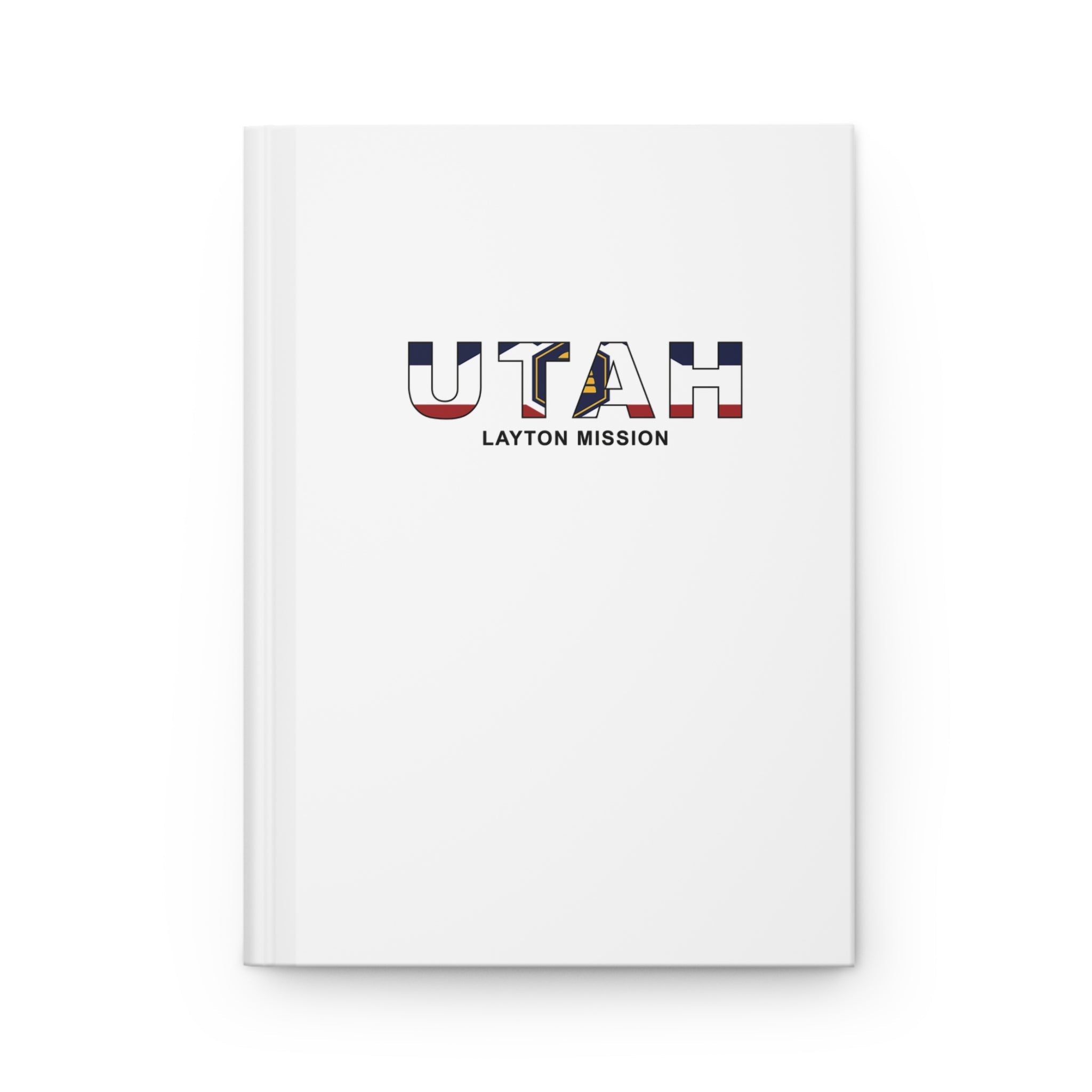 Utah Layton Mission Flag Title White Hardcover Journal Matte - Latter-Day Saint LDS Missionary Gift - Book of Mormon