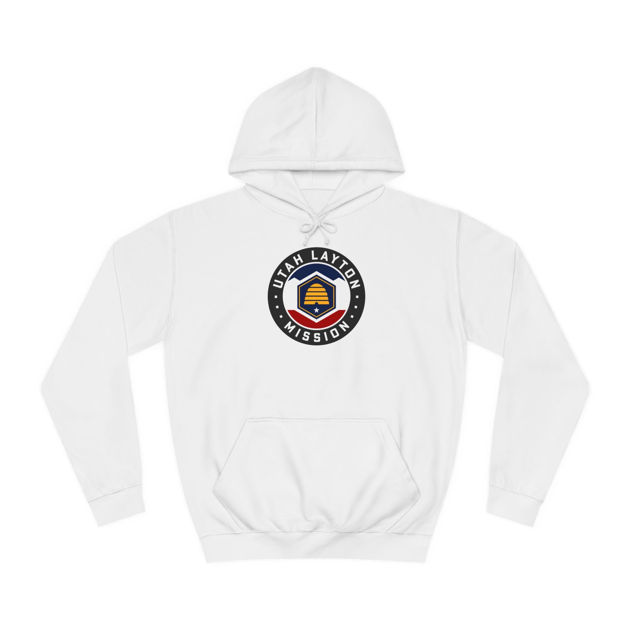 Utah Layton Mission State Flag Logo (Black Border) College Hoodie