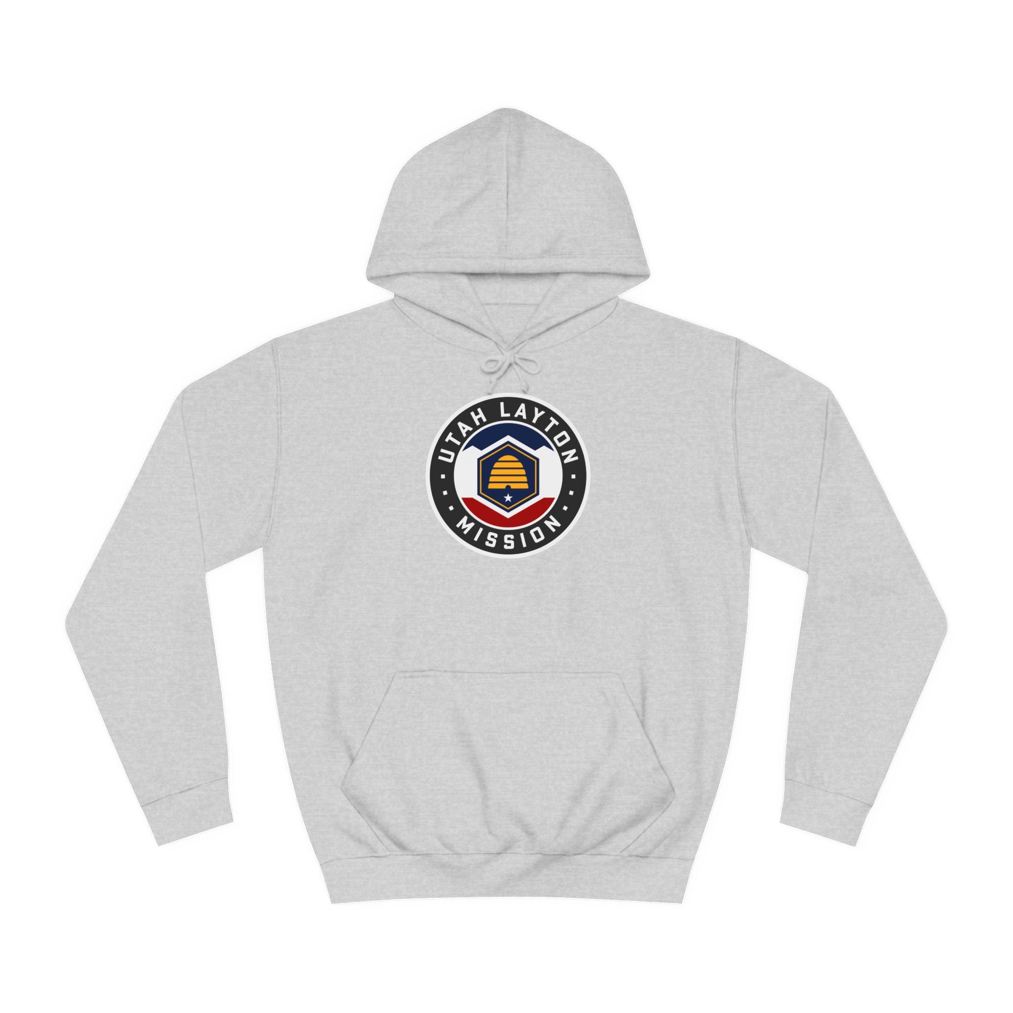 Utah Layton Mission State Flag Logo (Black Border) College Hoodie