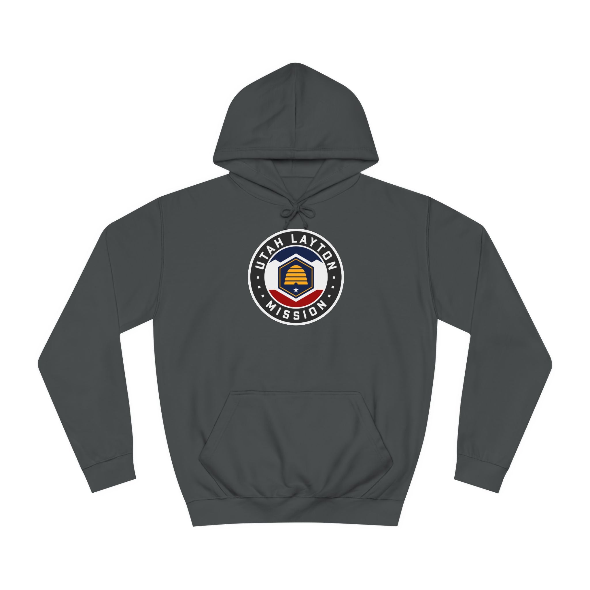 Utah Layton Mission State Flag Logo (Black Border) College Hoodie