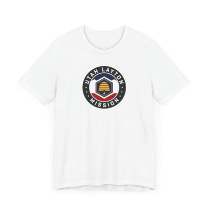 Utah Layton Mission State Flag Logo (Black Border) T-shirt - Latter-Day Saint LDS Missionary Gift - Book of Mormon