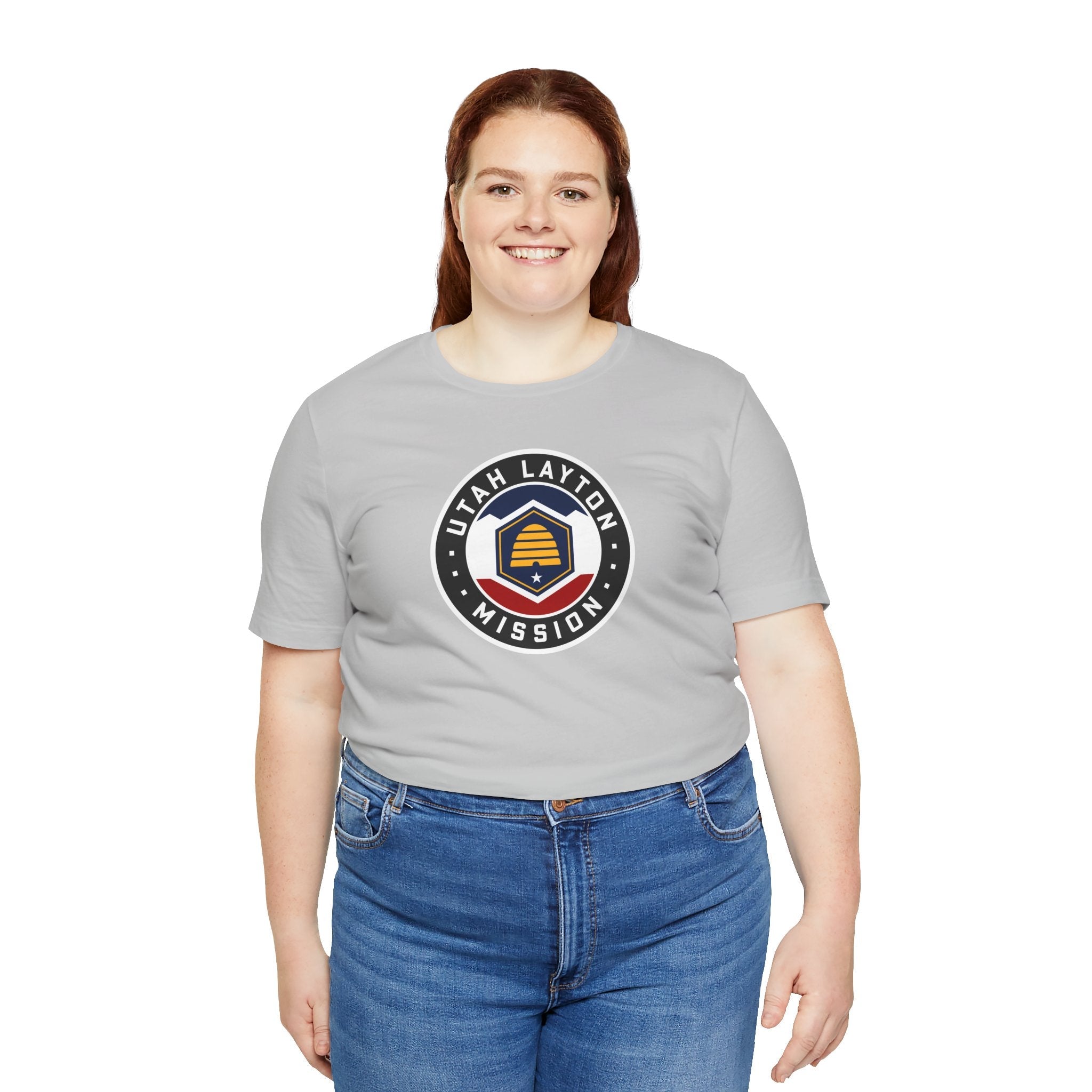 Utah Layton Mission State Flag Logo (Black Border) T-shirt - Latter-Day Saint LDS Missionary Gift - Book of Mormon