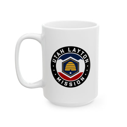 Utah Layton Mission State Flag Logo Ceramic Mug White - Latter-Day Saint LDS Missionary Gift - Book of Mormon