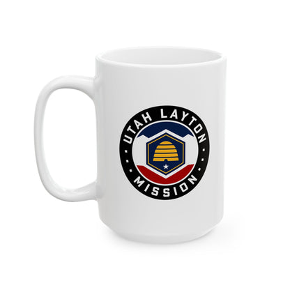 Utah Layton Mission State Flag Logo Ceramic Mug White - Latter-Day Saint LDS Missionary Gift - Book of Mormon