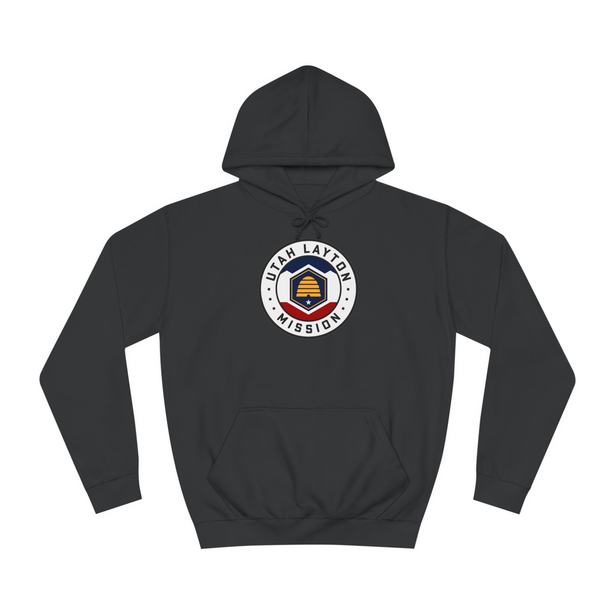 Utah Layton Mission State Flag Logo (White Border) College Hoodie