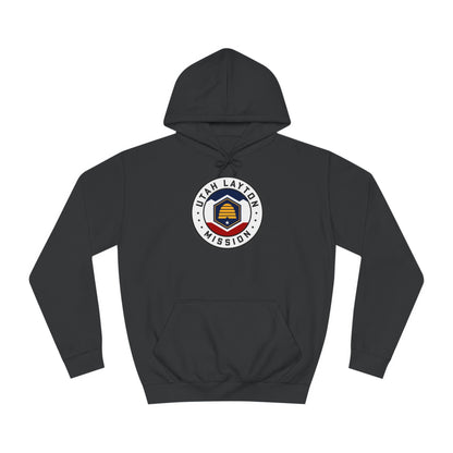 Utah Layton Mission State Flag Logo (White Border) College Hoodie