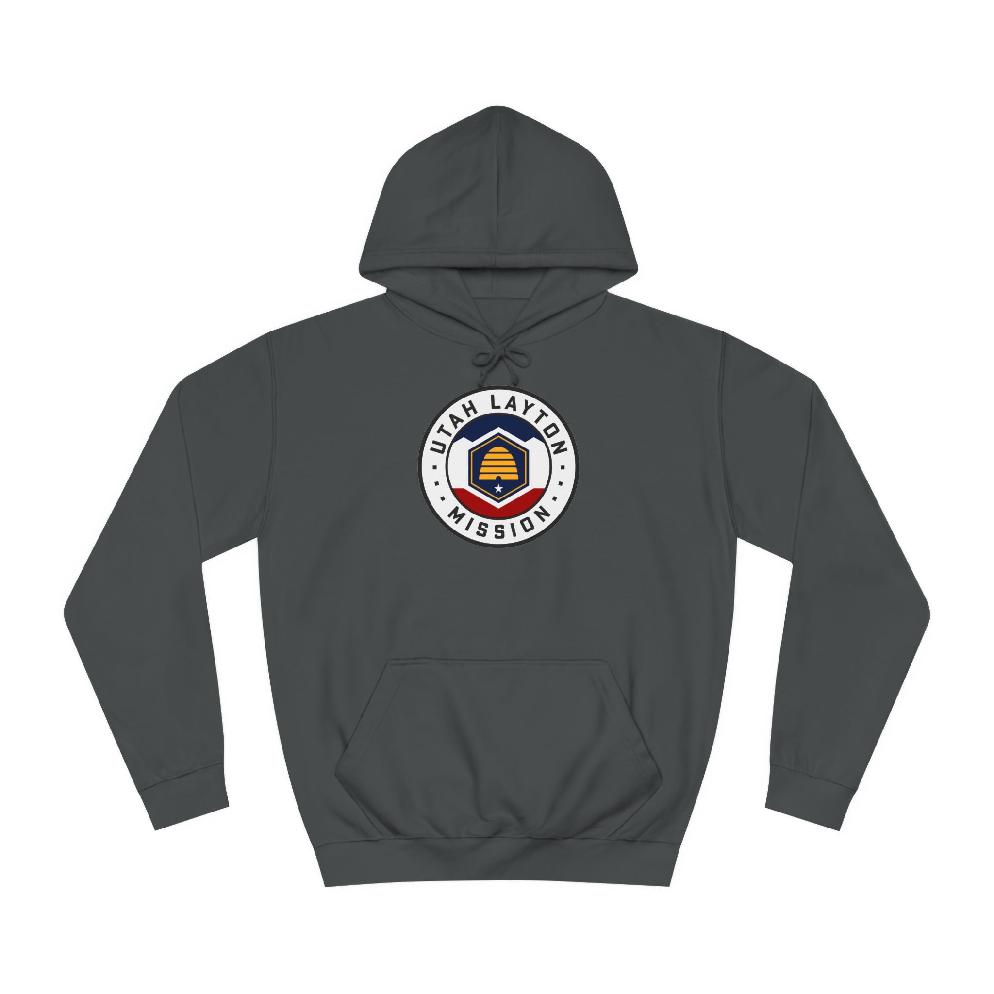 Utah Layton Mission State Flag Logo (White Border) College Hoodie