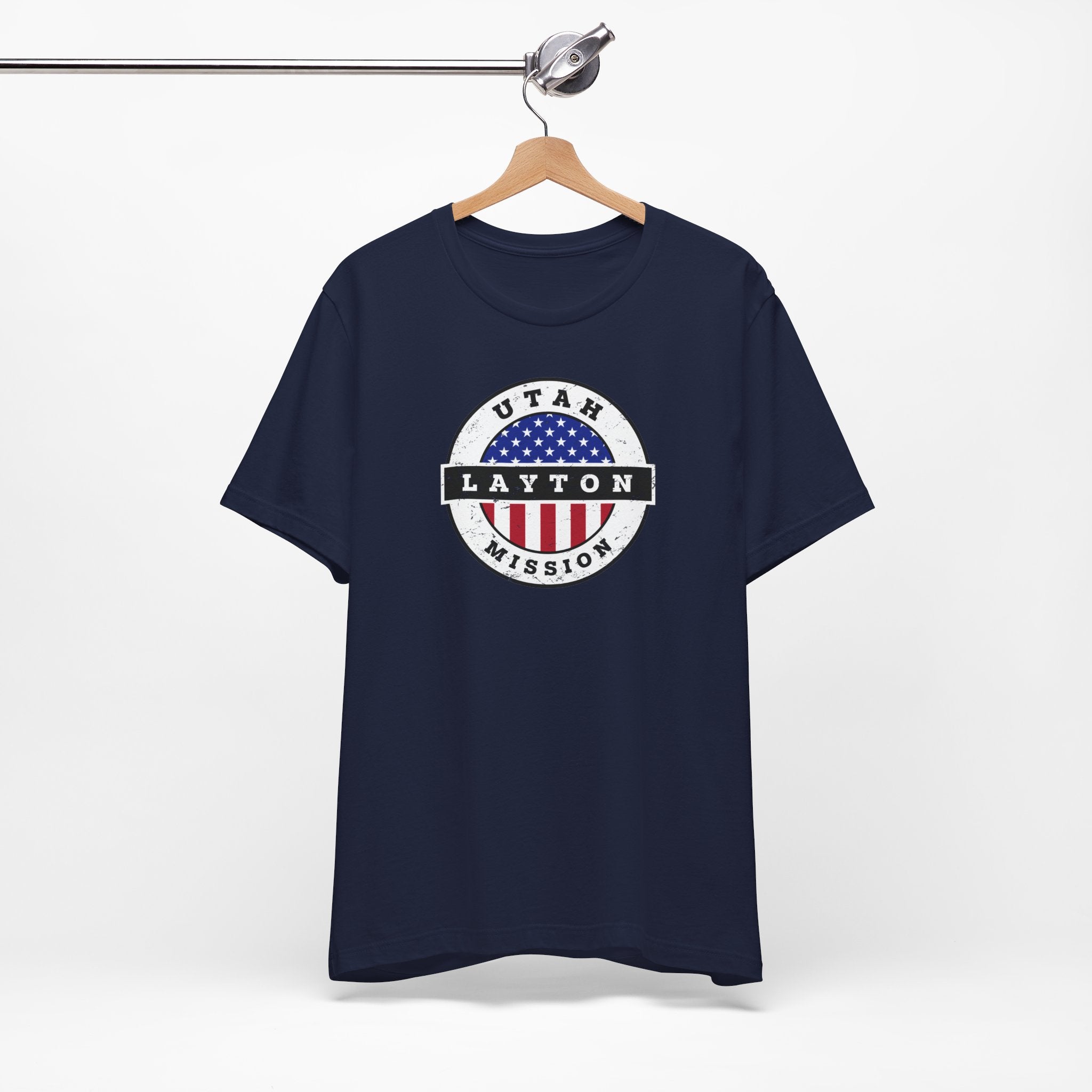 Utah Layton Mission Vintage Circular USA Flag T-Shirt - Latter-Day Saint LDS Missionary Gift - Book of Mormon