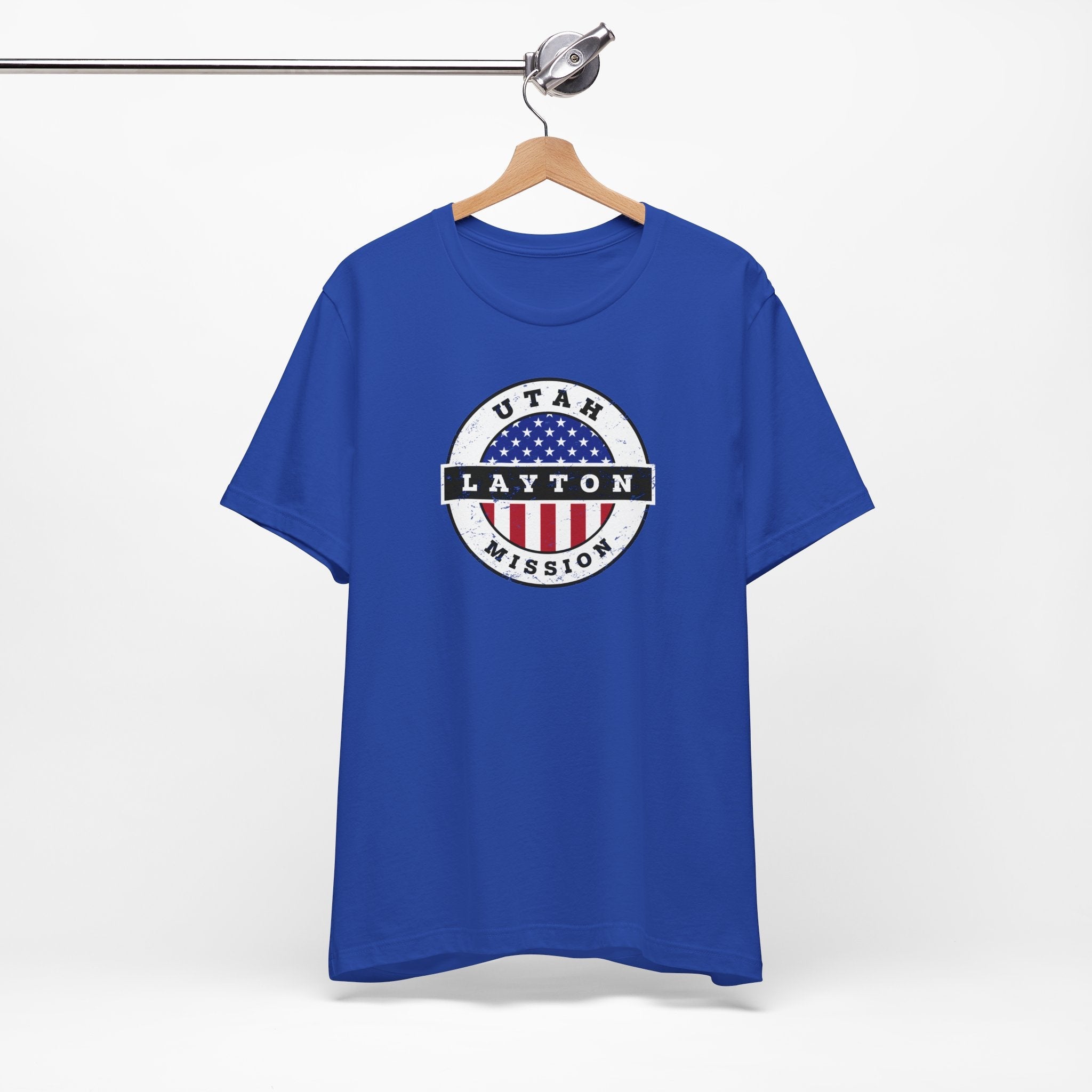 Utah Layton Mission Vintage Circular USA Flag T-Shirt - Latter-Day Saint LDS Missionary Gift - Book of Mormon