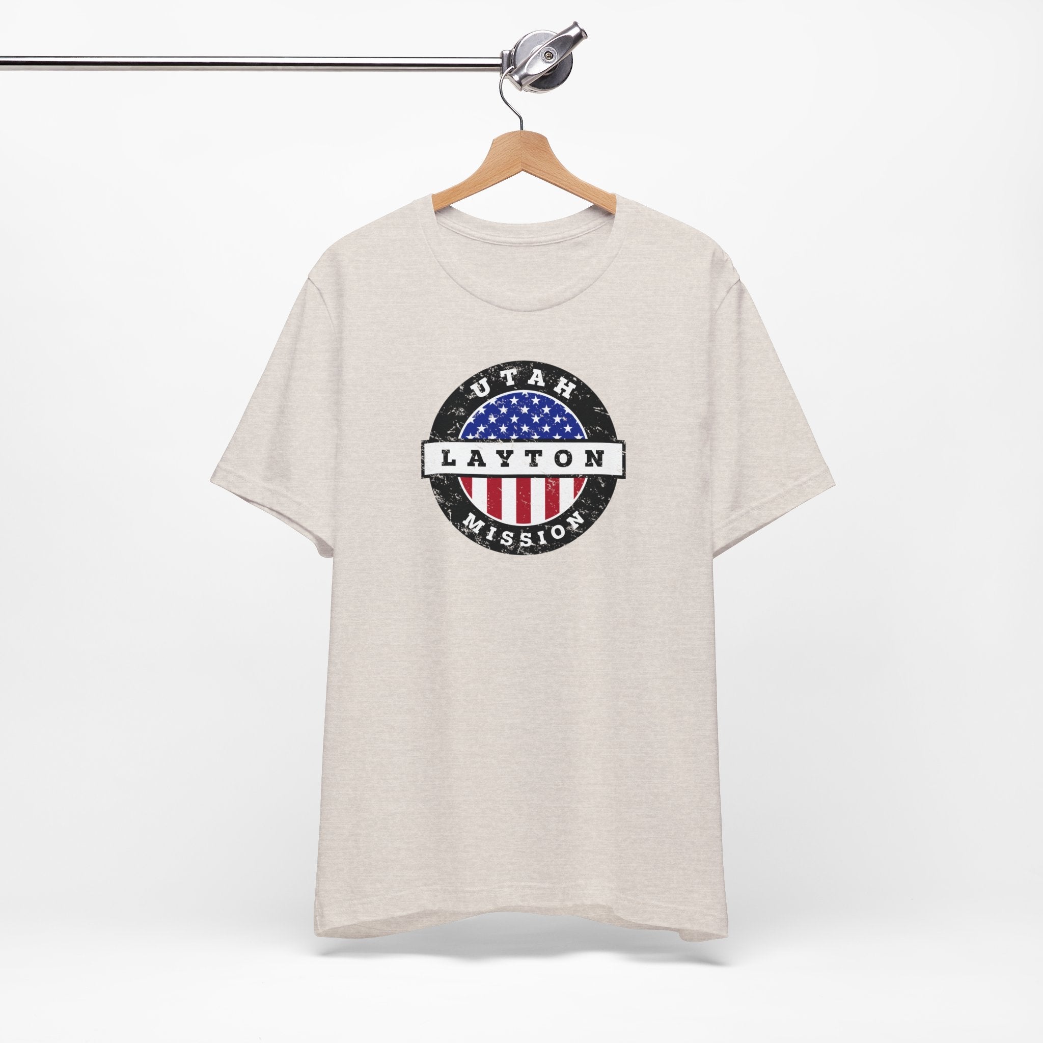 Utah Layton Mission Vintage Circular USA Flag T-Shirt - Latter-Day Saint LDS Missionary Gift - Book of Mormon