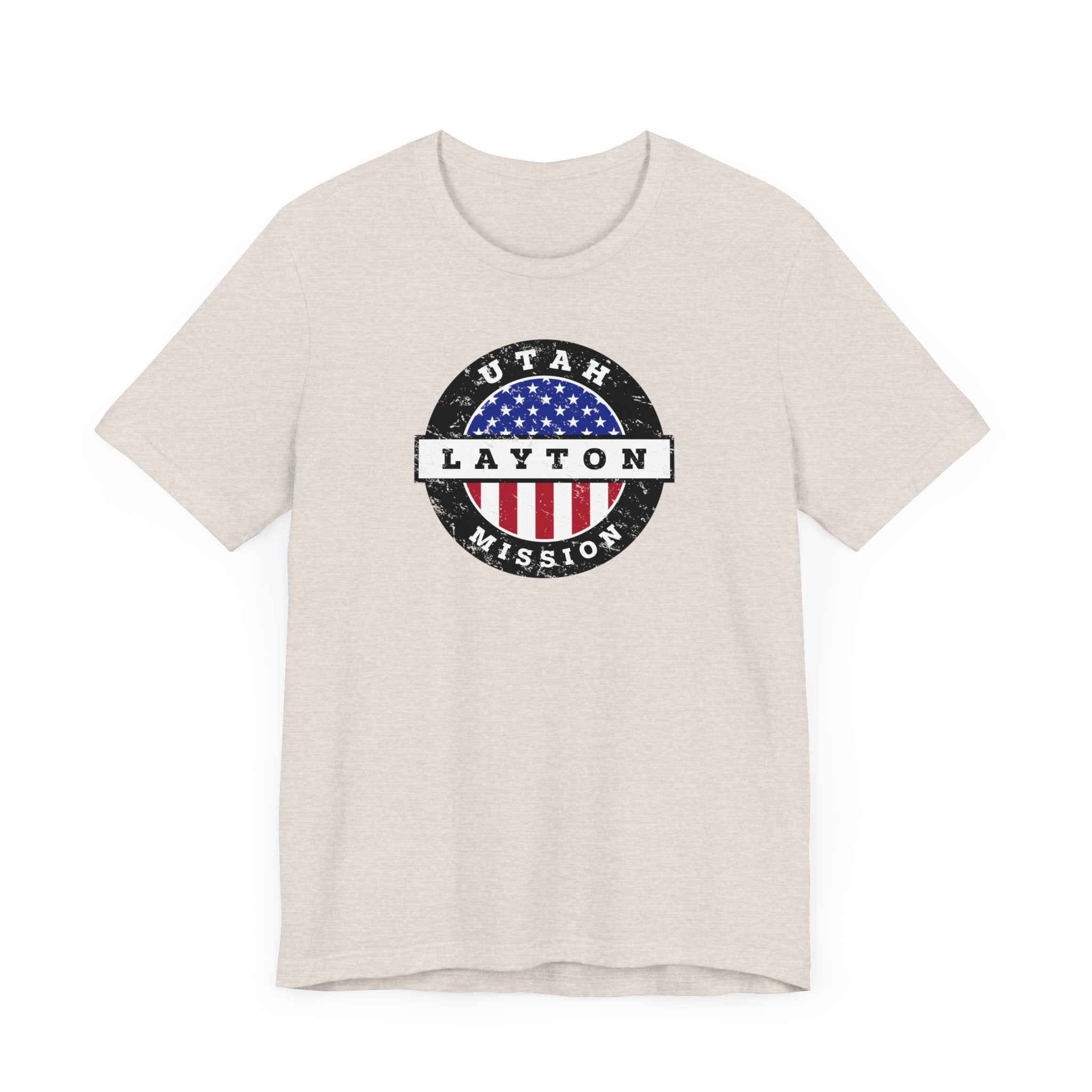 Utah Layton Mission Vintage Circular USA Flag T-Shirt - Latter-Day Saint LDS Missionary Gift - Book of Mormon
