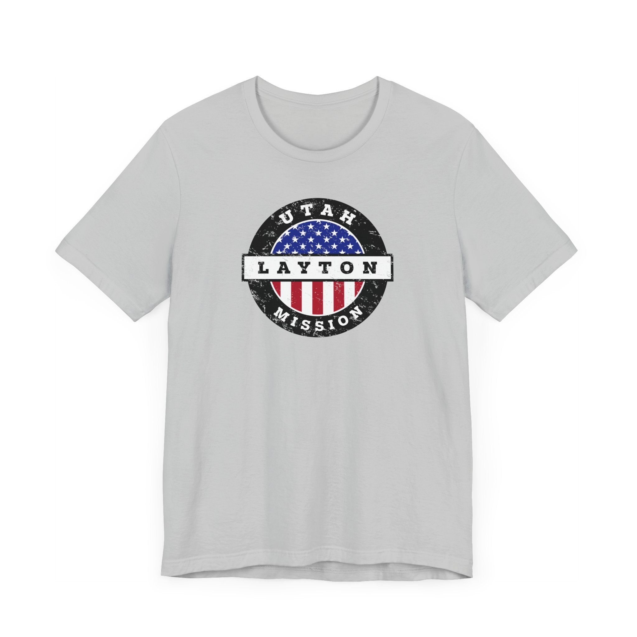 Utah Layton Mission Vintage Circular USA Flag T-Shirt - Latter-Day Saint LDS Missionary Gift - Book of Mormon