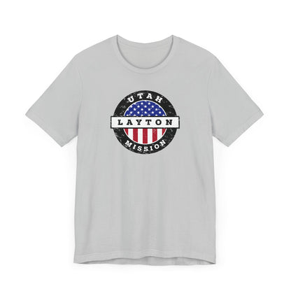 Utah Layton Mission Vintage Circular USA Flag T-Shirt - Latter-Day Saint LDS Missionary Gift - Book of Mormon