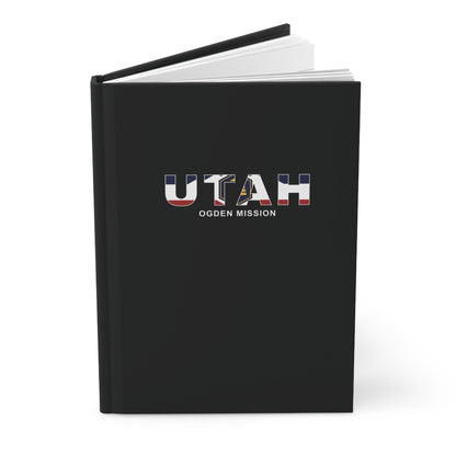 Utah Ogden Mission Flag Title Black Hardcover Journal Matte - Latter-Day Saint LDS Missionary Gift - Book of Mormon