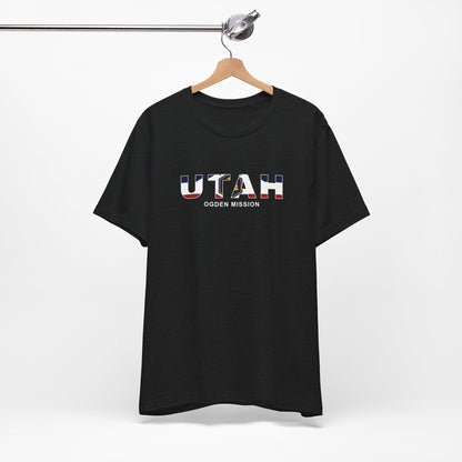 Utah Ogden Mission Flag Title T-shirt - Latter-Day Saint LDS Missionary Gift - Book of Mormon