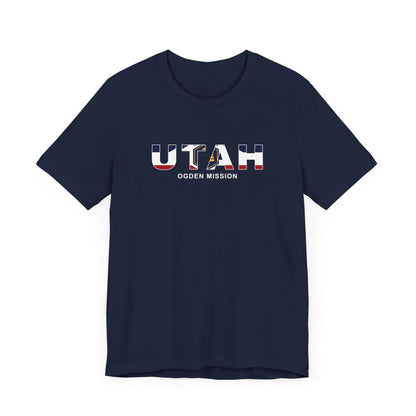 Utah Ogden Mission Flag Title T-shirt - Latter-Day Saint LDS Missionary Gift - Book of Mormon